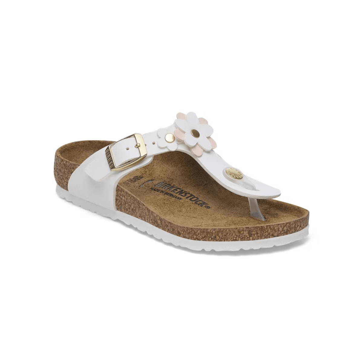 Birkenstock Girls Gizeh Flowers Birko-Flor White