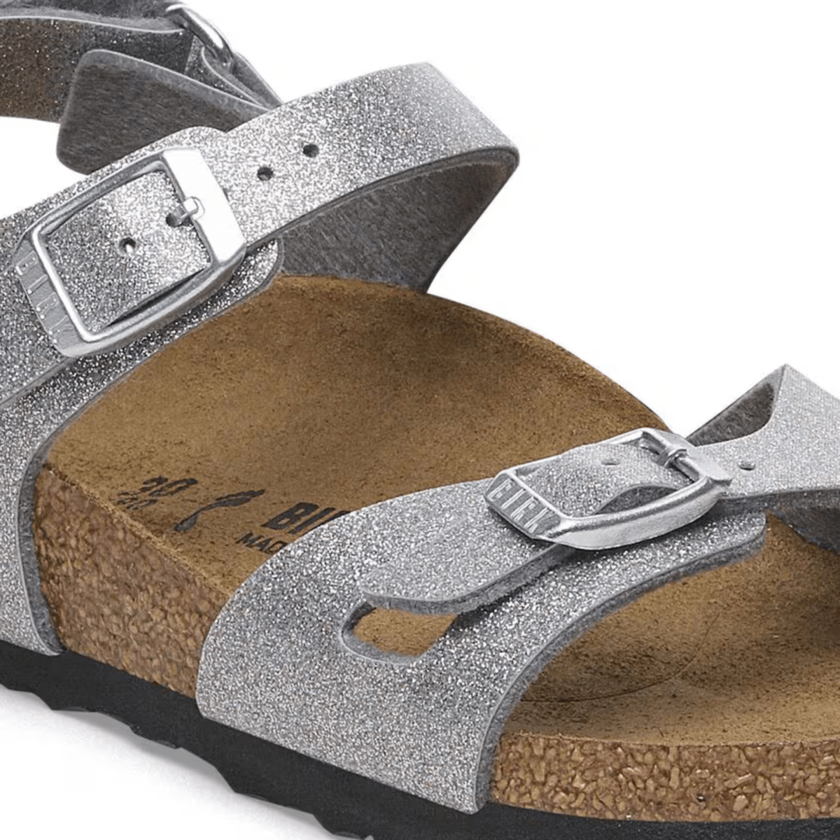 Birkenstock Girls Rio Birko-Flor Sparkling Light Silver