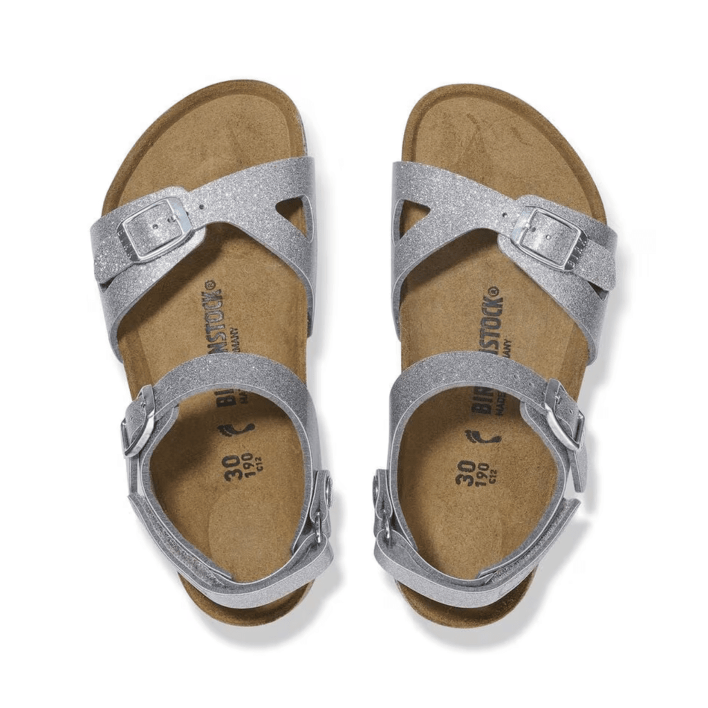 Birkenstock Girls Rio Birko-Flor Sparkling Light Silver