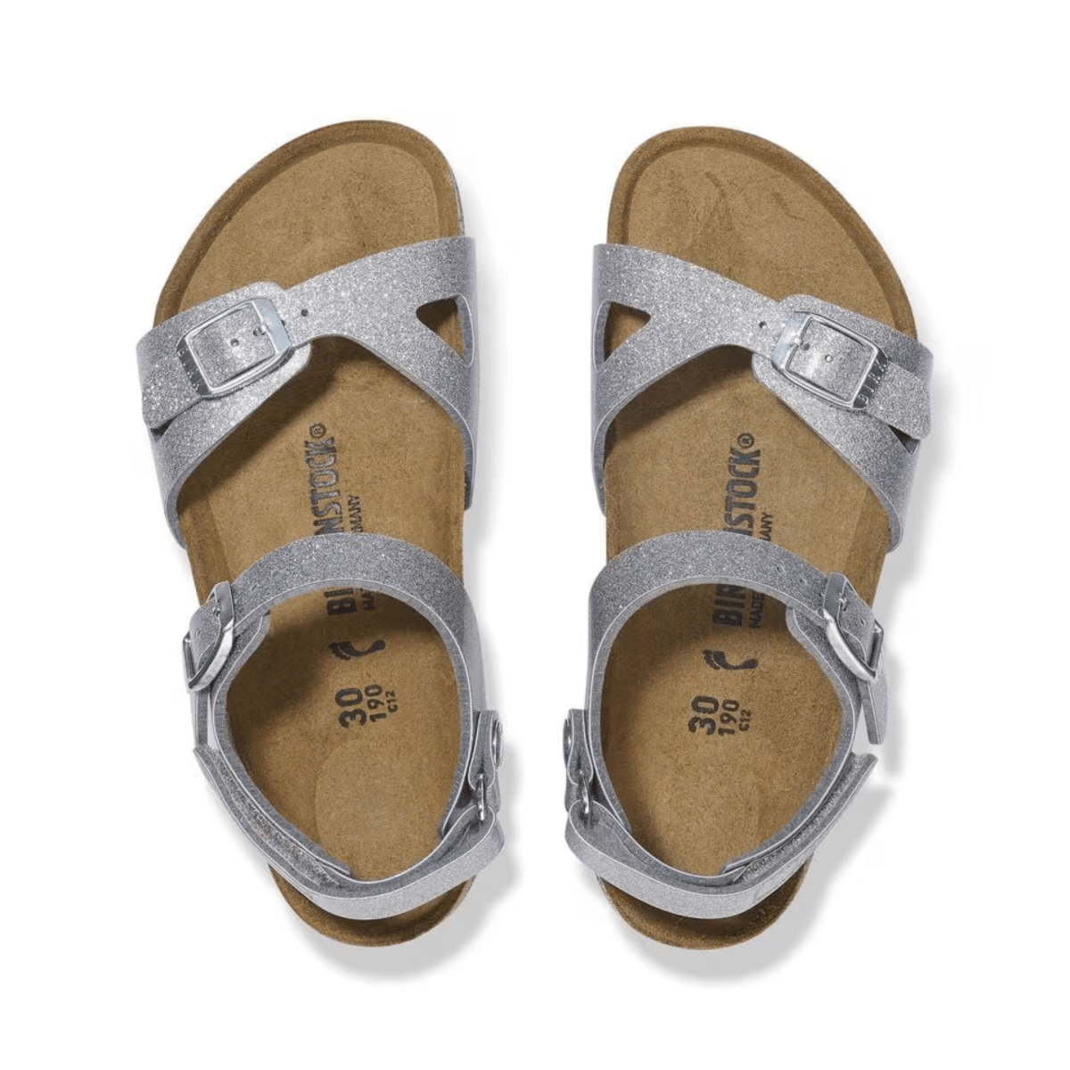 Birkenstock Girls Rio Birko-Flor Sparkling Light Silver
