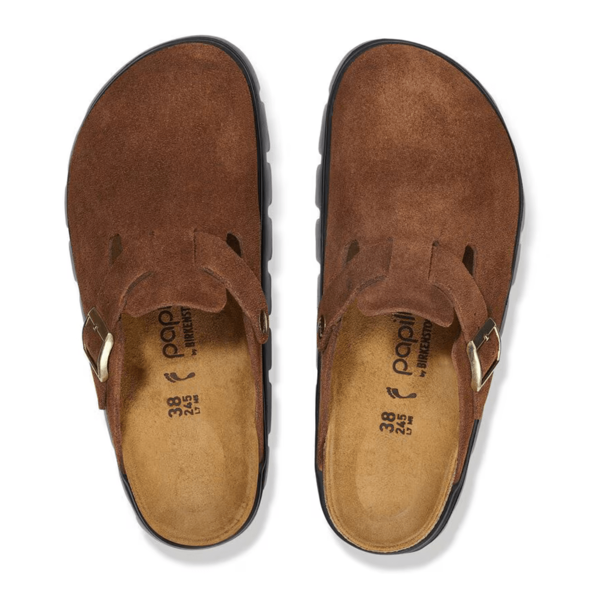 Birkenstock Women's Boston Chunky Dark Tea/Black Suede