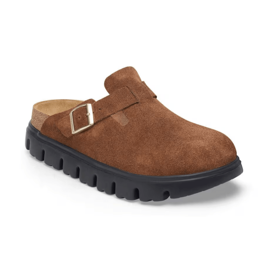 Birkenstock Women's Boston Chunky Dark Tea/Black Suede