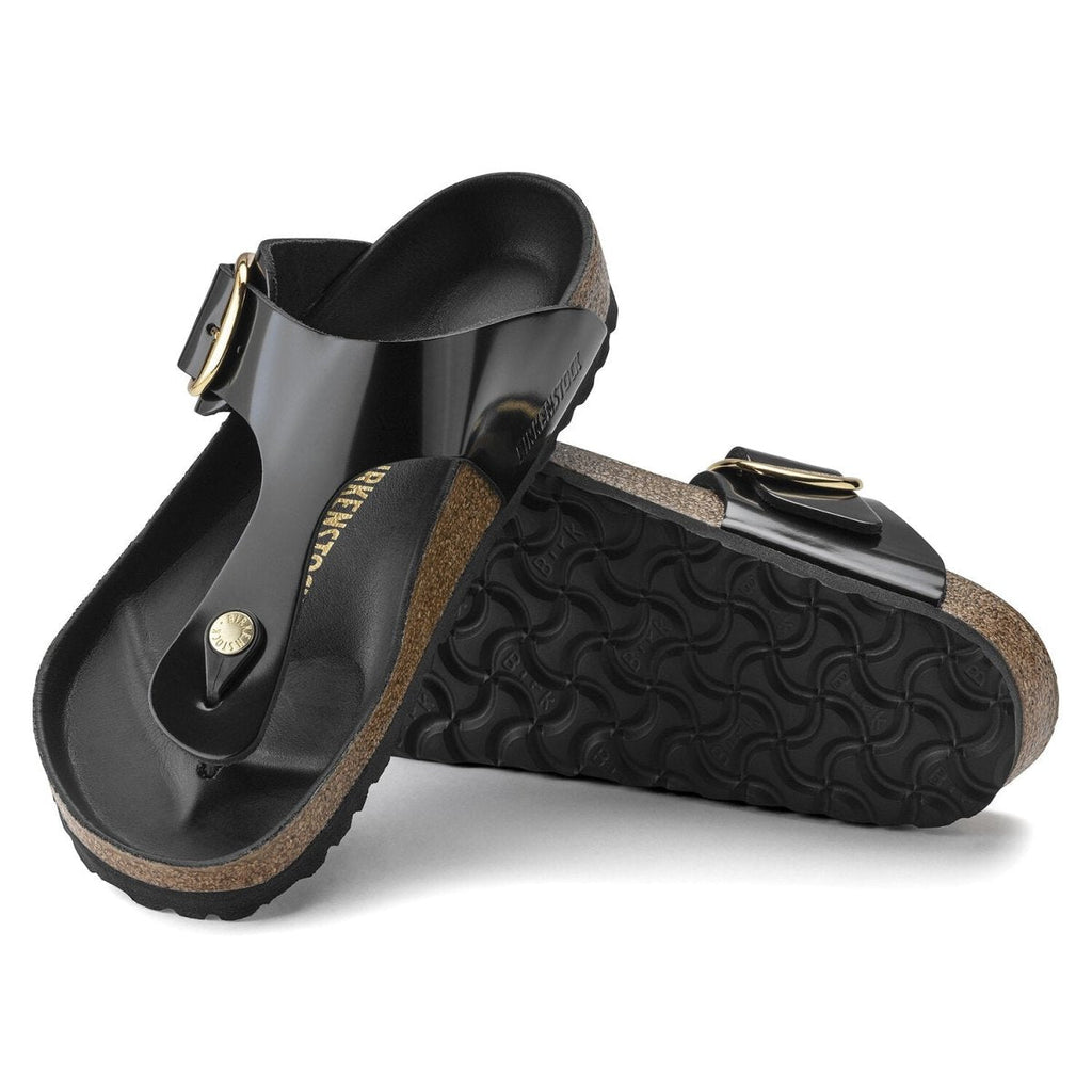 Birkenstock Women's Gizeh Big Buckle High Shine Black Leather