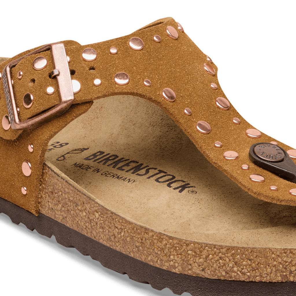 Birkenstock Women's Gizeh Rivets Mink Suede