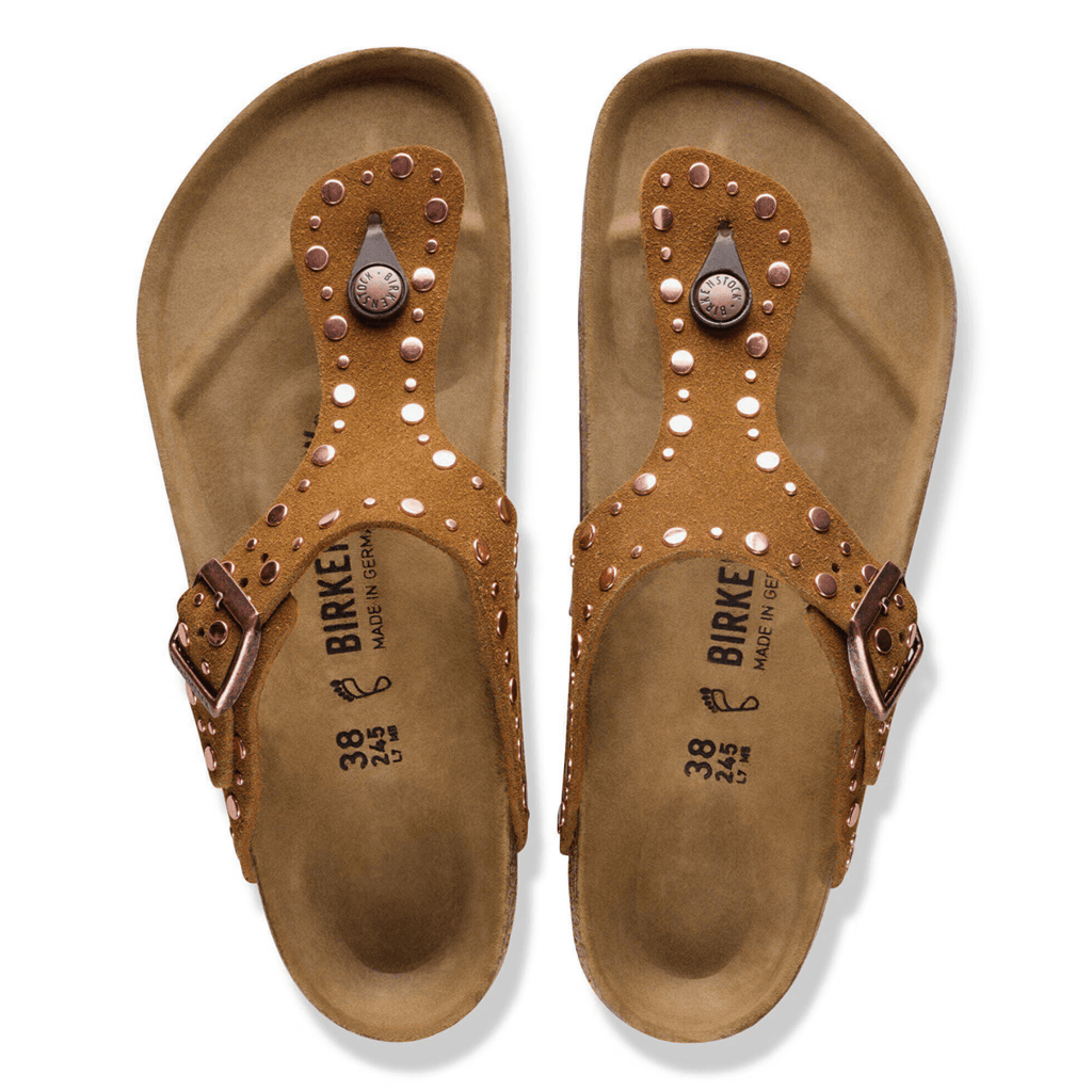 Birkenstock Women's Gizeh Rivets Mink Suede